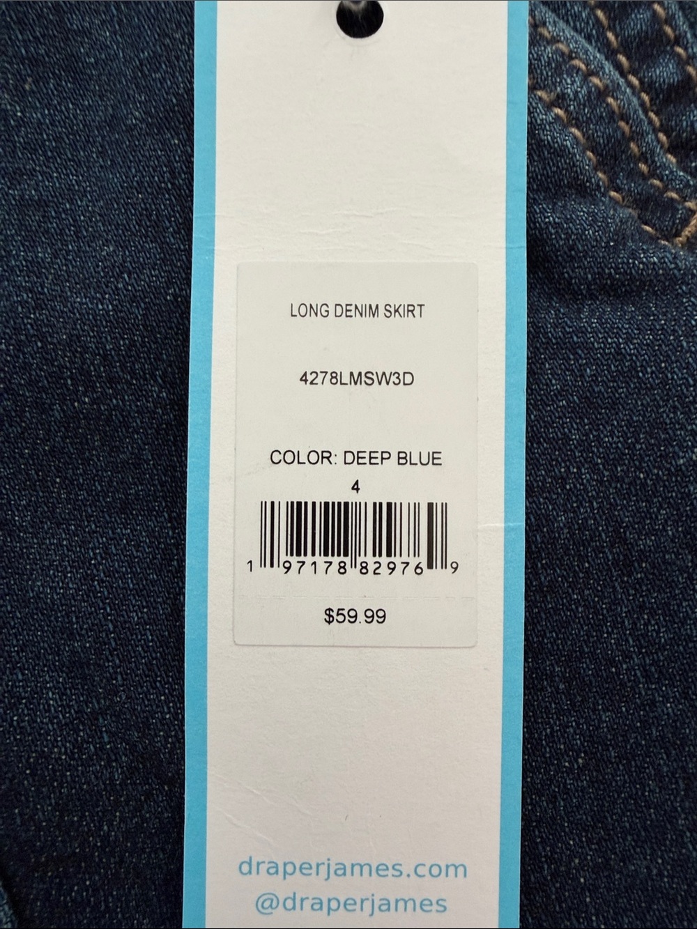NWT Draper James Denim A-Line Midi Skirt size 4 - Picture 3 of 9